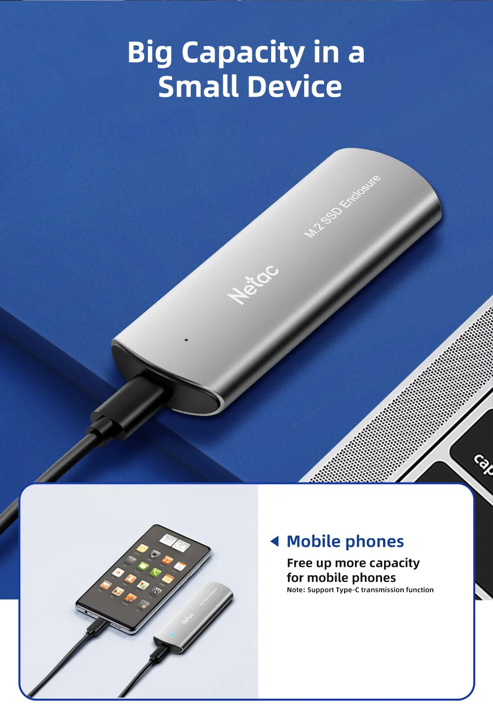 Enceinte SSD, Fast Data Transfer Lightweight M.2 NVME SSD