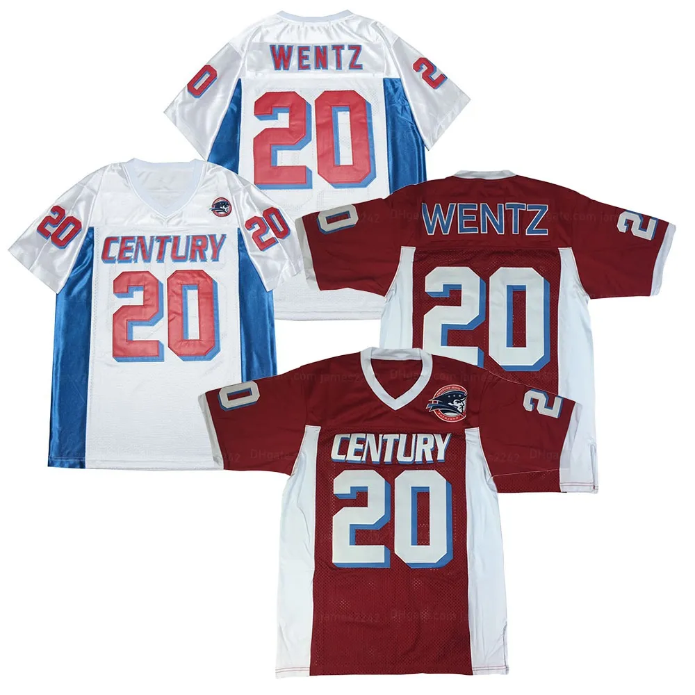 Custom Carson Wentz 20# All American High School Football Jersey Embroidery Ed White Red Any Name Number Size S-4xl Jerseys Top Quality