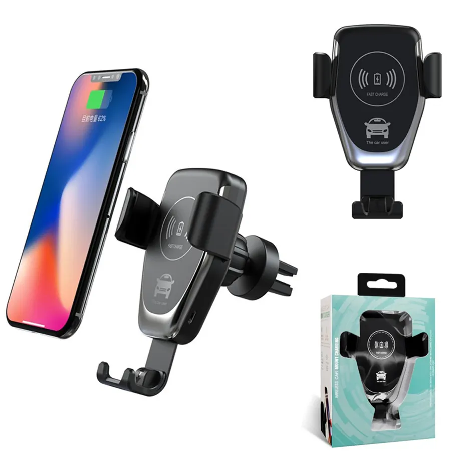 Ny Qi Wireless Car Chargers 10W Fast Charging Mount Air Vent Gravity Phone Holder Compatible Wireless Charger
