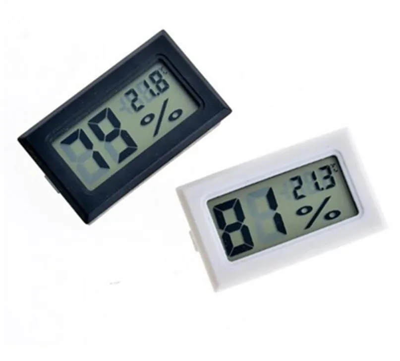 Negro / blanco FY-11 Mini Digital LCD Termómetro ambiental Higrómetro Medidor de temperatura de humedad En la habitación refrigerador nevera SN2205