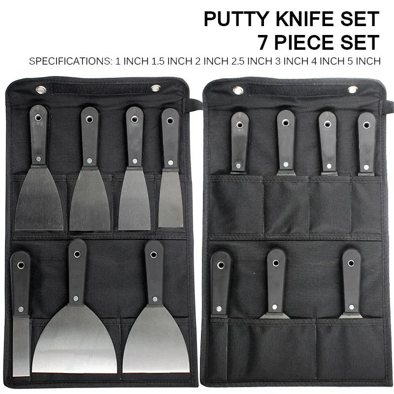 Set Of Carbon Steel And Plastic Types Of Putty Knives With 1 5inch