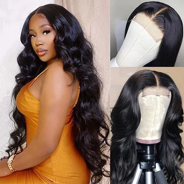 Ishow 5*5 Transparent Lace Closure Wig 28 34 40 Inch Loose Deep Curly Body Water Straight Brazilian Human Hair Front Wigs Peruvian Malaysian for Women Natural Color