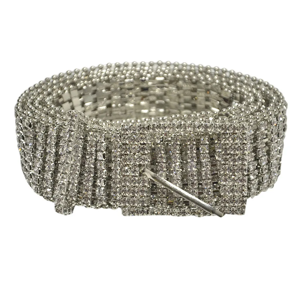 High-Quality Gold Sequin Belt for Women's Party Dress - Shiny Waistband with Chain - Womail Fashion T200411
