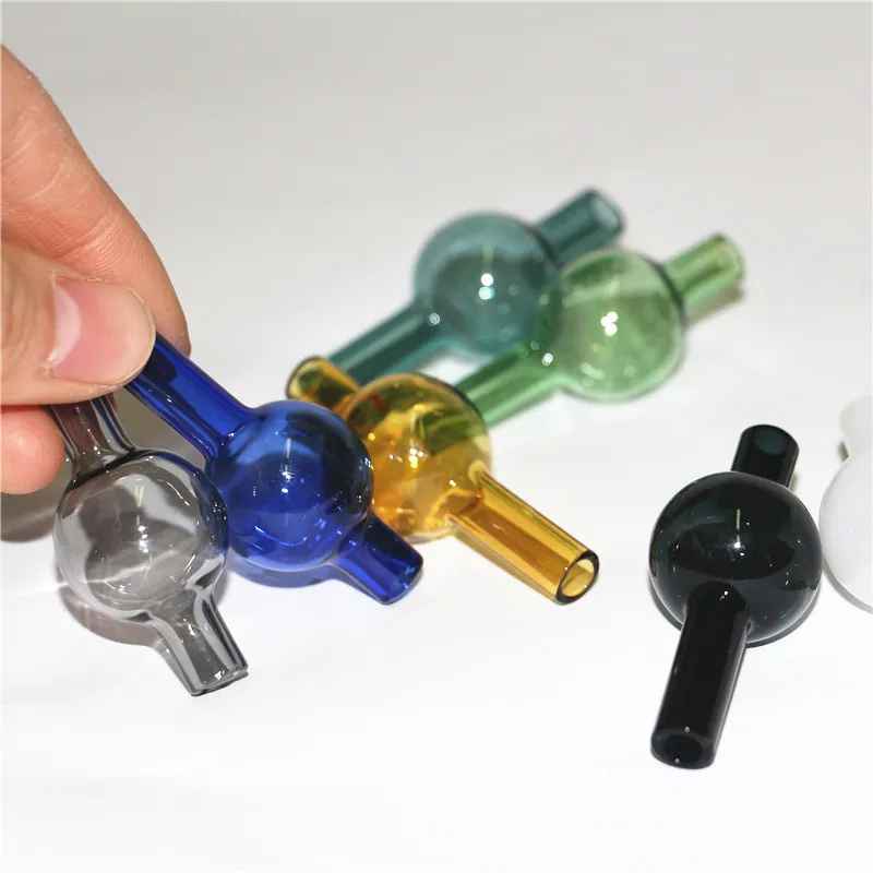 smoking 25mm OD Color Glass Bubble Carb Cap For Flat Top Quartz Banger Nails silicone hand pipes