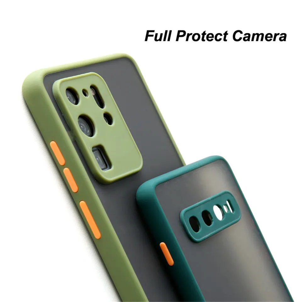 Fodral för Samsung Galaxy Note 20 Ultra 20 S20 Ultra S20 Plus Fullständig Protect Camera Soft ColorBlock Anti-knock Airbag Cover Funda