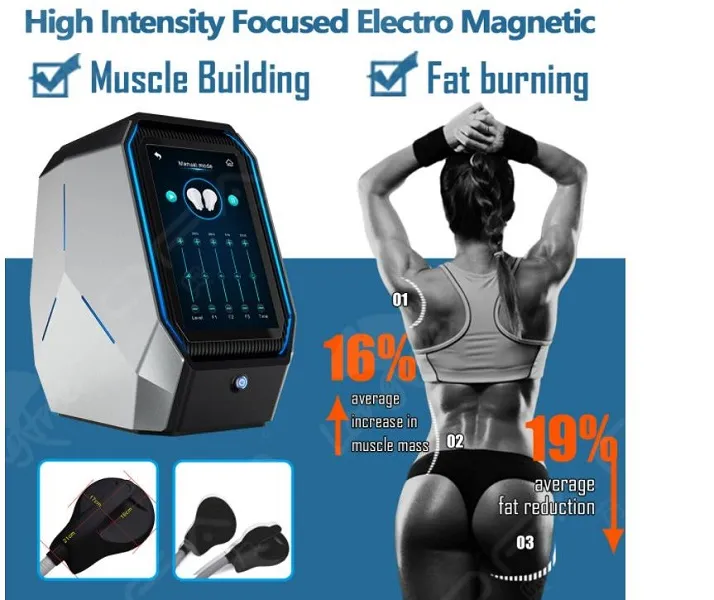 Portable Hiemt 7 Tesla EMS Symulator mięśni Odchudzanie Urządzenie Wysokiej intensywności Skupiony Elektromagnetyczny Fat Burn Salon Spa Siłownia Maszyna