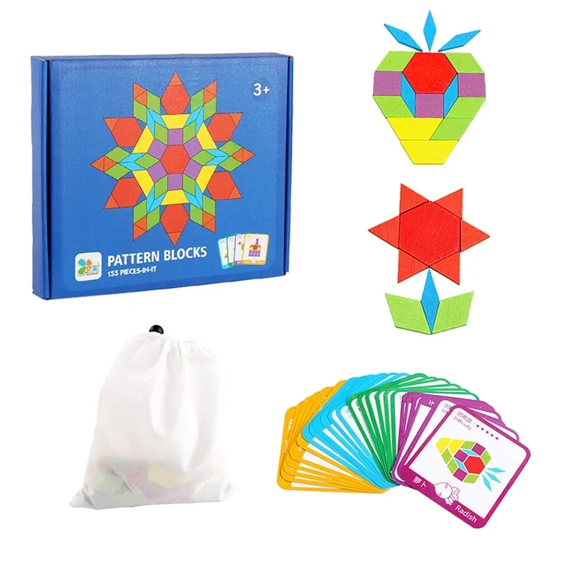 Montessori Wooden Jigsaw Puzzle For Kids Educational Tangram Magnetic ...