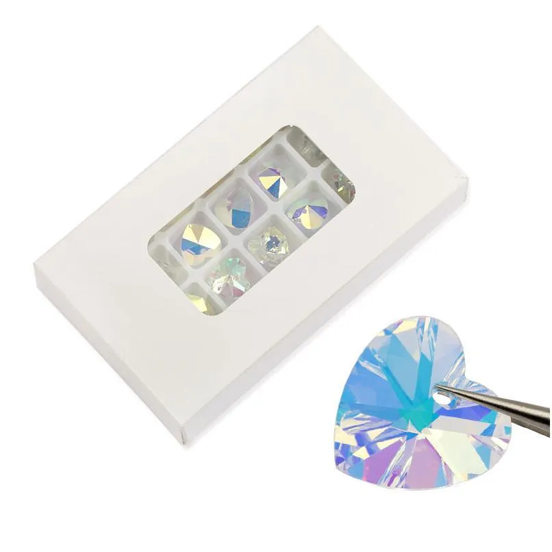 Qualité 14mm 84pcs boîte cristal charmes perles de verre pendentif strass gemmes pour la fabrication de bijoux Earr jllHEP279S