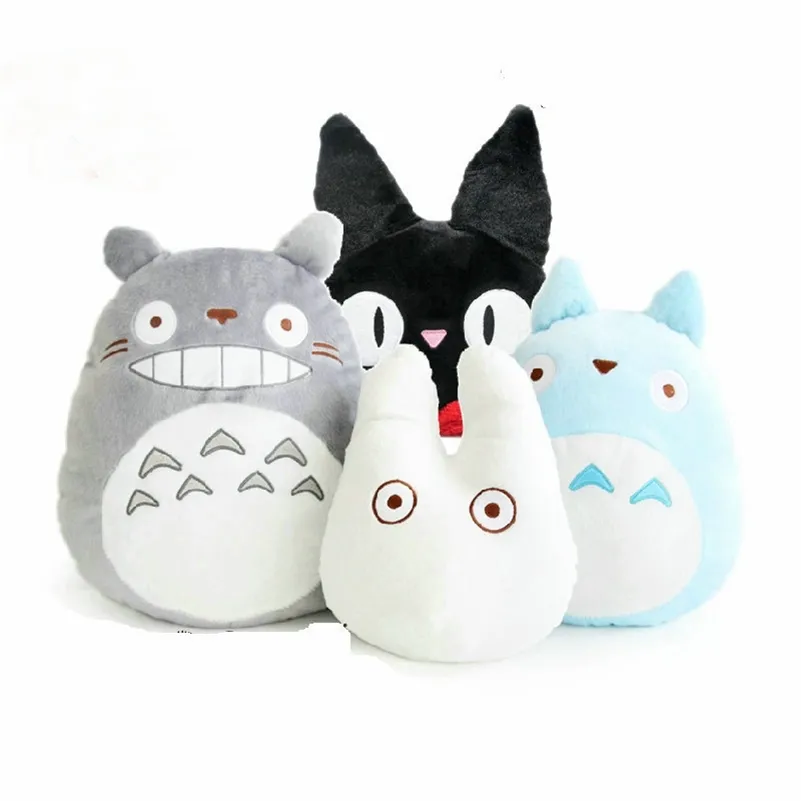 Giappone Anime drago gatto peluche morbido cuscino farcito / cuscino cartone animato bambola bianca / servizio di consegna KiKis gatto nero giocattoli per bambini LJ200902