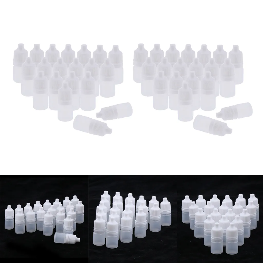 Pack of 40pcs, Refillable Empty Eye Drops Bottles,  Oil Perfume Makeup Vials Jars