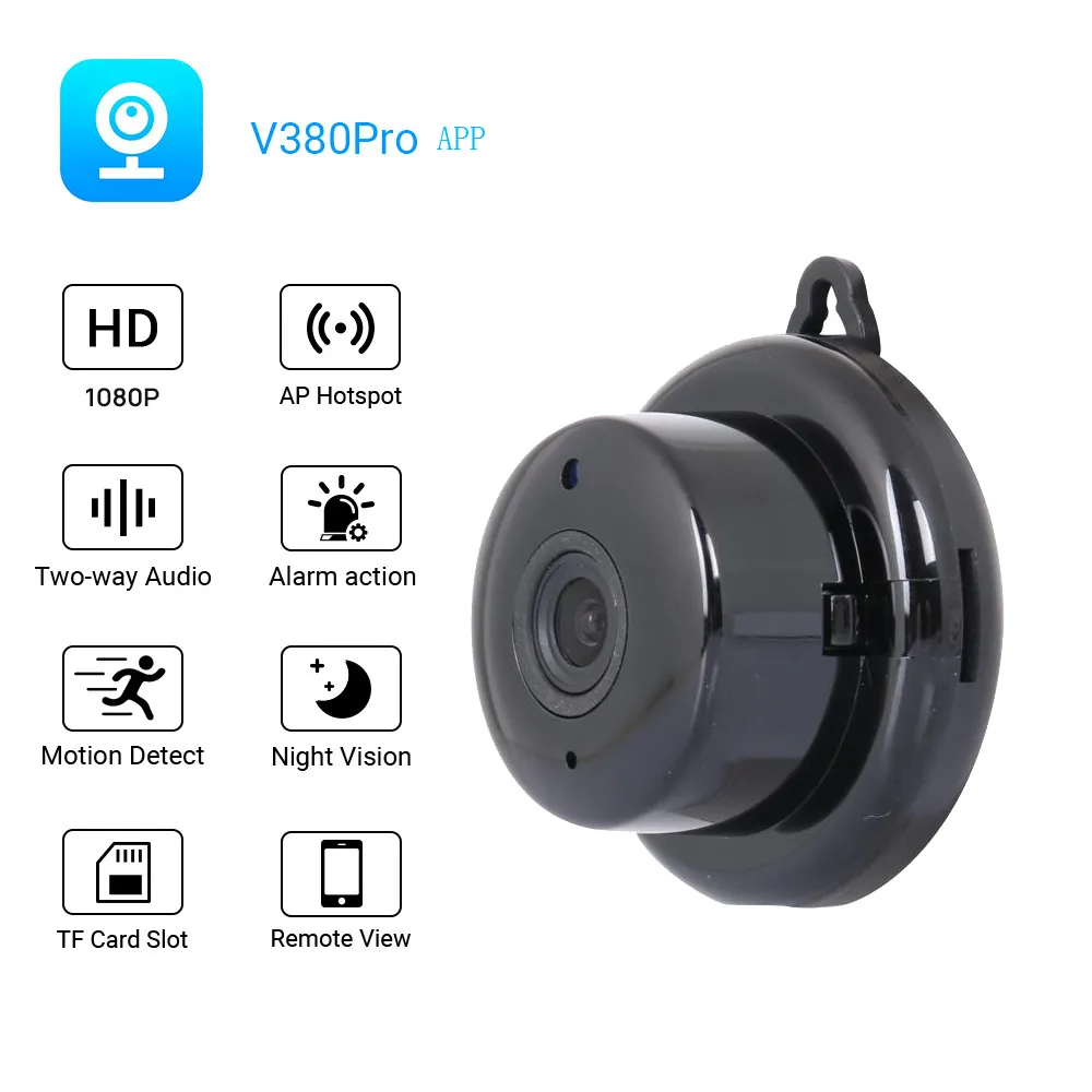 Mini Cámara Wifi HD Cámaras De Red Inteligentes Inalámbricas 1080P Monitor  De Bebé CCTV Detección Nocturna Por Infrarrojos Teléfono Monitoreo Remoto  V380 Pro APP De 9,55 €