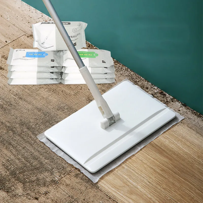 Elektrostatyczny kolektor pyłowy mop jednorazowy papierowy chusteczki do sweeeper suche mopy wkłady do mopowania podłogi i czyszczenie suchej ściereczki