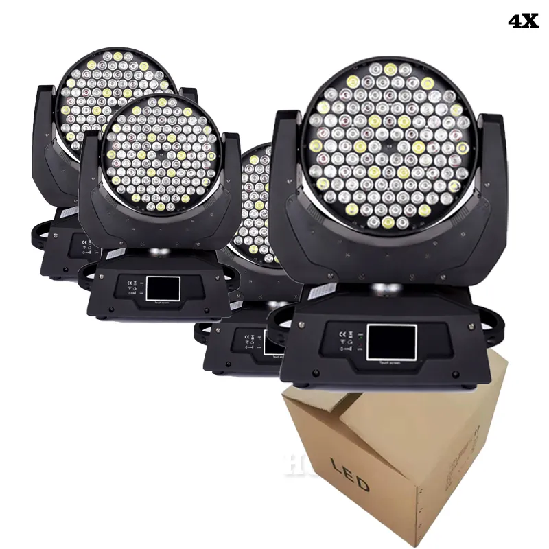 4x Factory Sales 108x3w RGBW LED Wash Moving Head Lights Disco Dj Professional Stages Lighting For Sale 1 Year Warranty