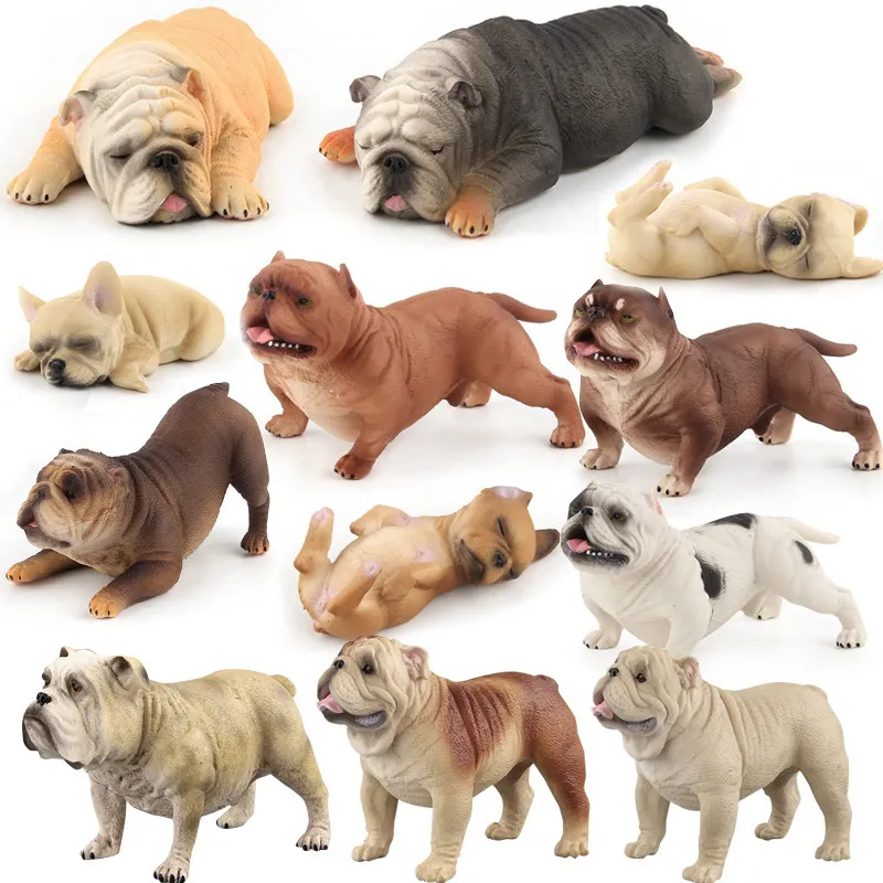 Shar Pei Bulldog Small Action Figures Educational Biology Prop For