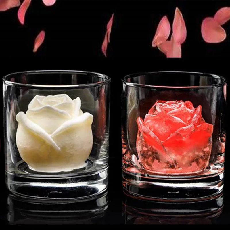 High Quality Ice Tray Beautiful Rose Icing Mold Party Decoration Silicone Mold Cold Drink Shop Homemade DIY XG0338