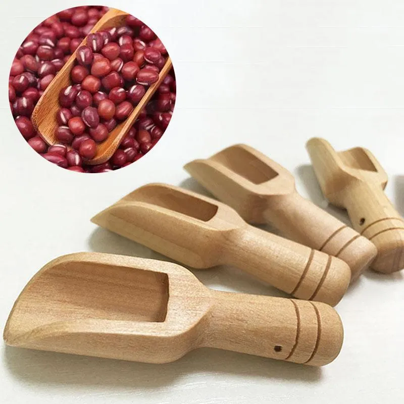 Mini Wooden Scoops Bath Salt Powder Detergent Spoon Candy Laundry Tea Coffee Spoons Kitchen Tool