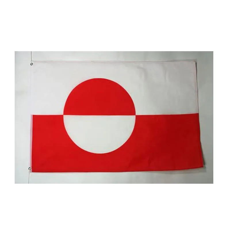 Grönland-Flagge 3x5ft Digitaldruck 100D Polyester Outdoor Hangjing Club Digitaldruck Banner und Flaggen Großhandel