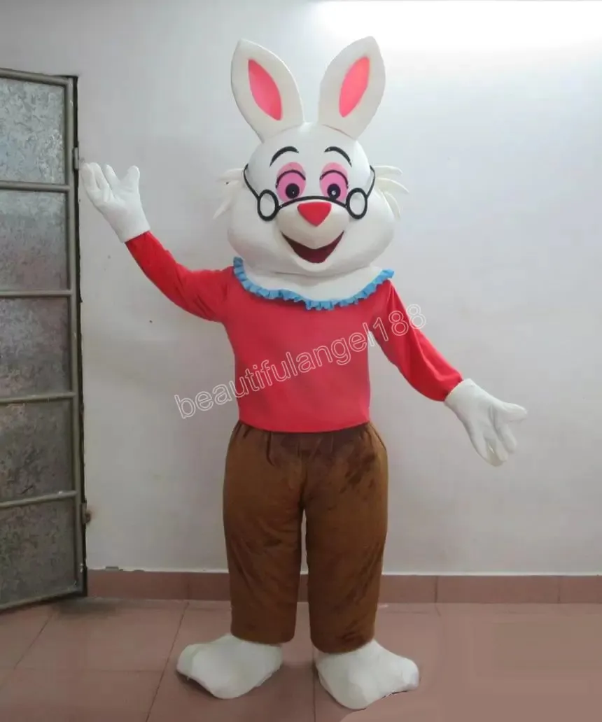 Halloween lapin blanc Costume de mascotte de haute qualité dessin animé en peluche animal personnage de thème anime taille adulte Noël Carnaval Festival Déguisements