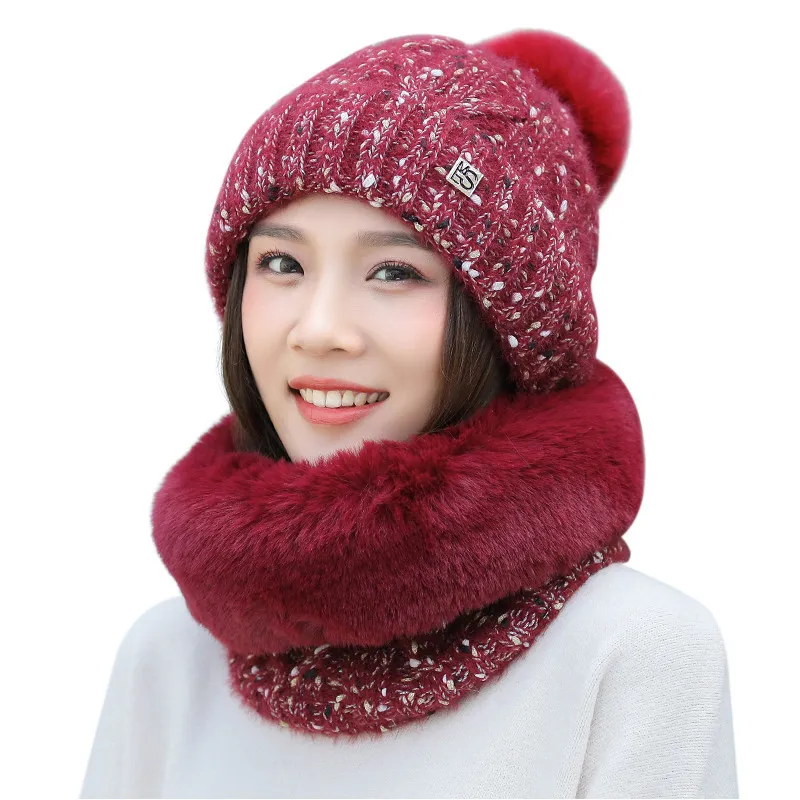 Juego De Bufanda De Peluche Con Sombrero De Copo De Nieve Tejido Gorro De Invierno Cálido Para Mujer De 20,21 € | DHgate
