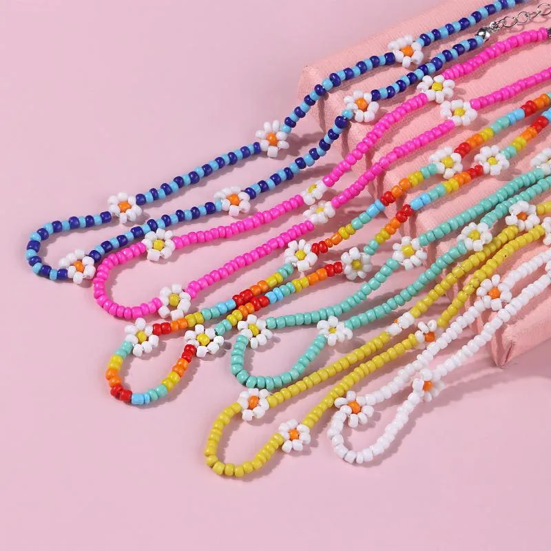 7 Pcs Boho Colorful Beaded Choker Necklaces For Women Teen Girls Sweet Cute  Handmade Seed Bead Choker Jewelry Set - 