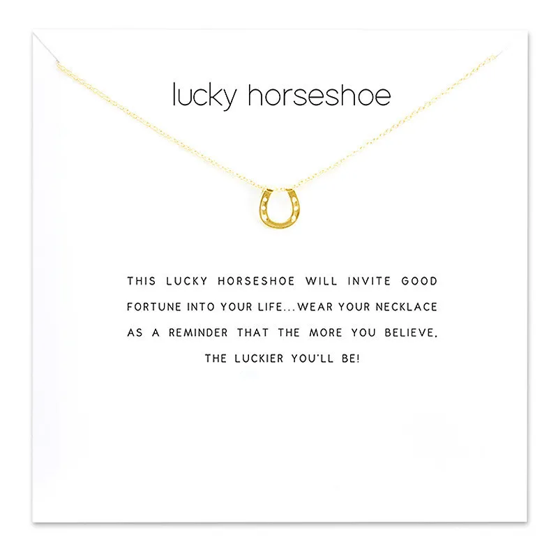 Choker halsband med kort guld silver hästsko hängsmycke halsband för mode kvinnor smycken lycklig hästsko