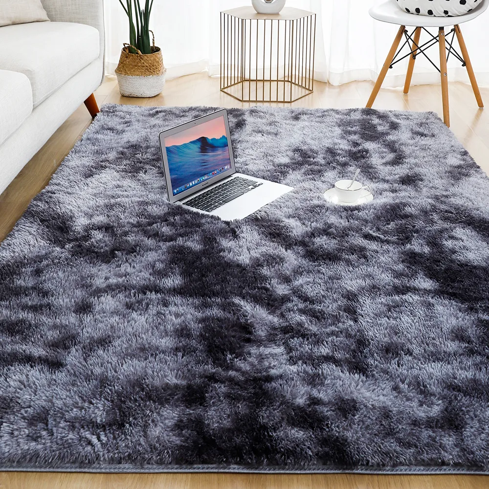 Miękki dywan do salonu pluszowy dywan puszysty grube dywany wystrój sypialni strefa długie dywaniki przeciw pośływaniu mata podłogowa szary dzieci matki domowe