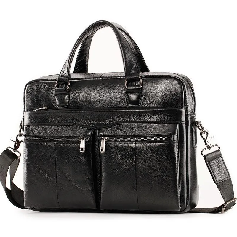 Кожаный мужской портфель многофункциональный повседневный пакет мессенджера в стиле ретро высокий качественный кожаный портфель одно плечо 37*28 см.