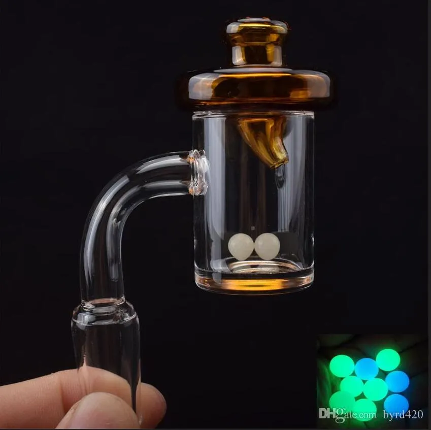 Nieuwe Quartz Banger Nails met Gekleurde Carb Cap 4mm Bottom Domeless 10mm 14mm 18mm voor glazen bong