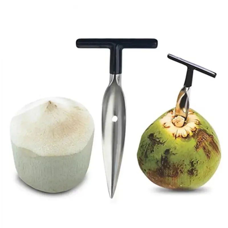 Coconut abridor ferramenta aço inoxidável aço inoxidável abridor de água torneira broca de palha aberta orifício cortado presente abridores de frutas ferramentas