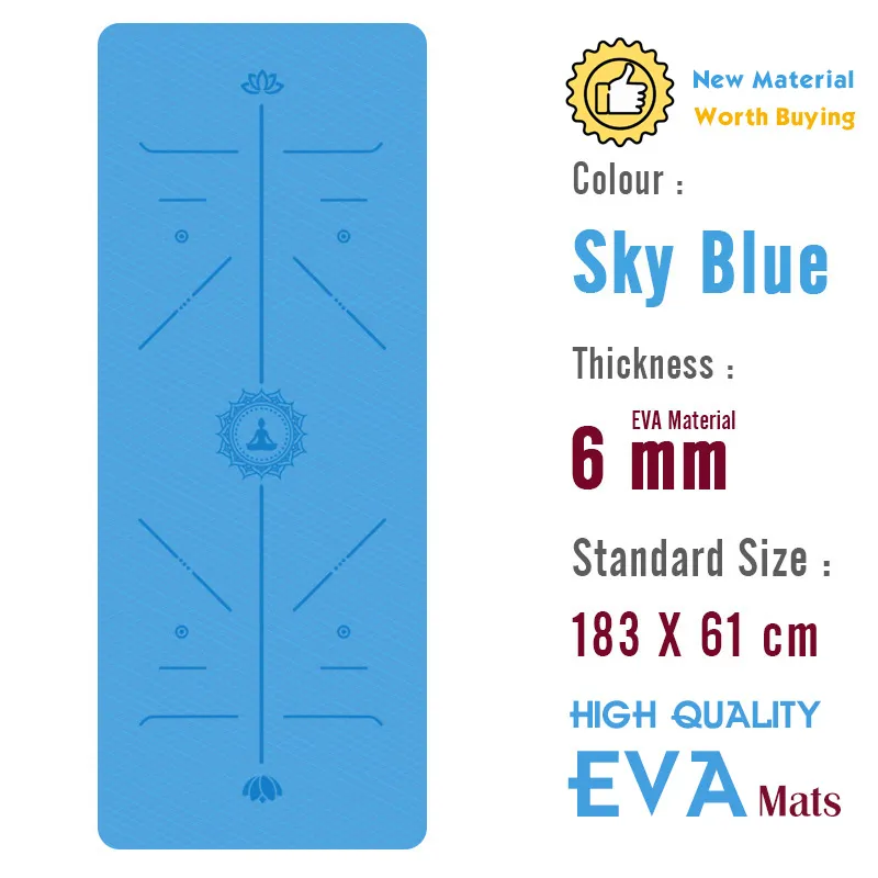 Premium 20mm NBR Blogilates Yoga Mat Super Thick, 183x60cm, Ideal