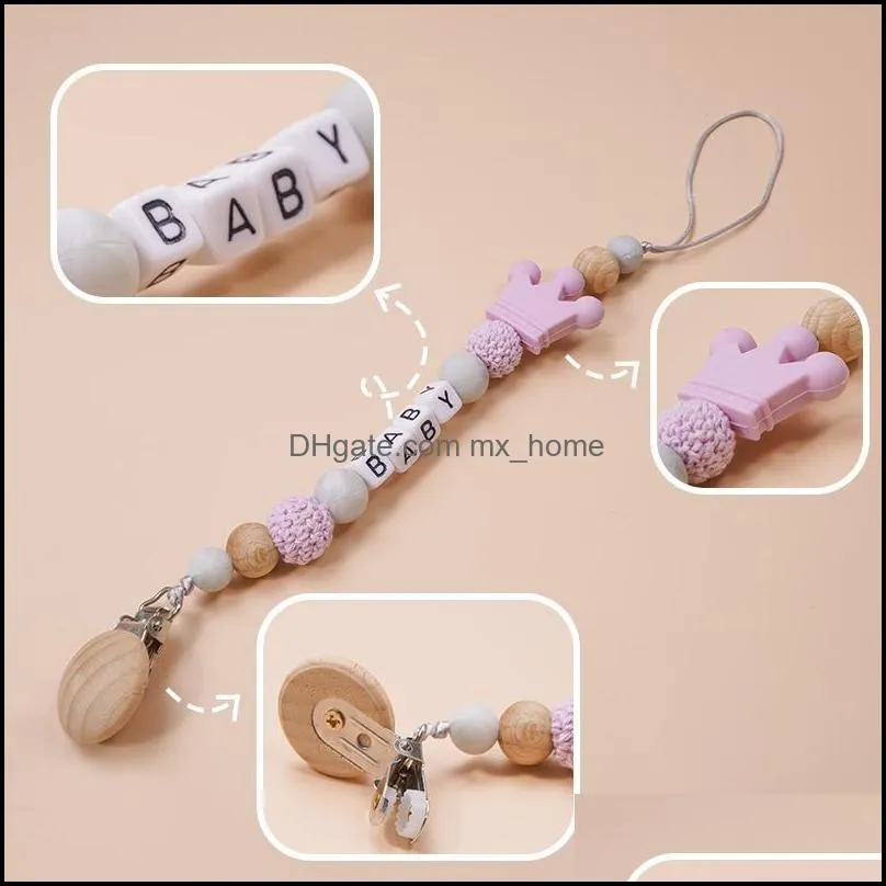 BPA Free High Quality Amazing Unique Design Basic Custom Logo Diverse Edible Silicone Newbaby Baby Stuff Pacifier Chain