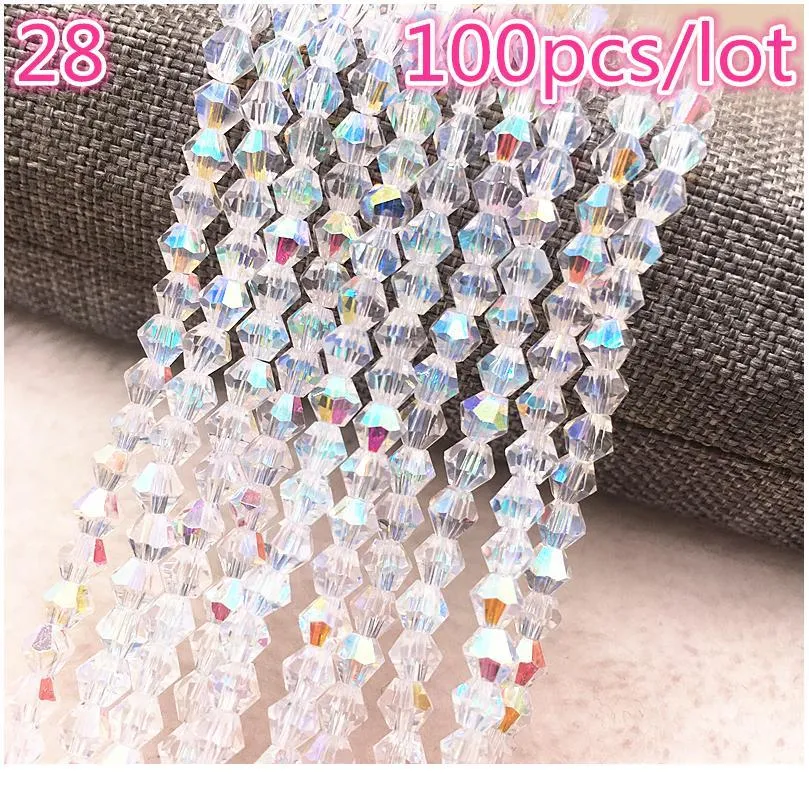 En gros 4mm 100 pièces perles de cristal d'autriche perle de verre de charme perle d'espacement en vrac pour la fabrication de bijoux boucles d'oreilles bricolage jllBFH