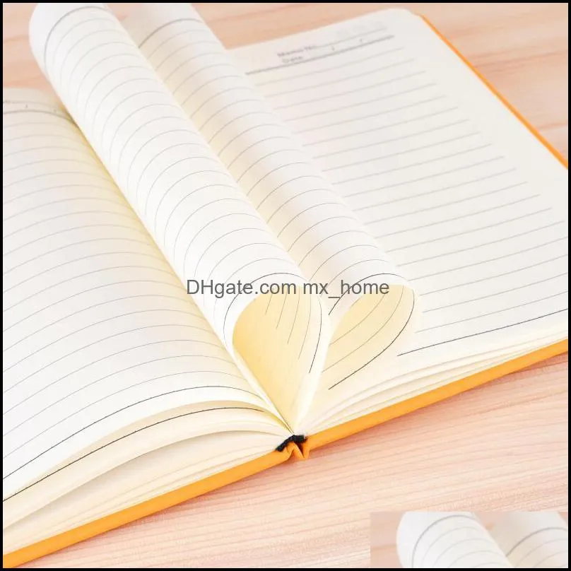 Hardcover Notebook A5 College Ruled Thick Classic Writing Notebook PU Leather with Pocket Elastic Closure Banded 13.8*20.7/100sheets