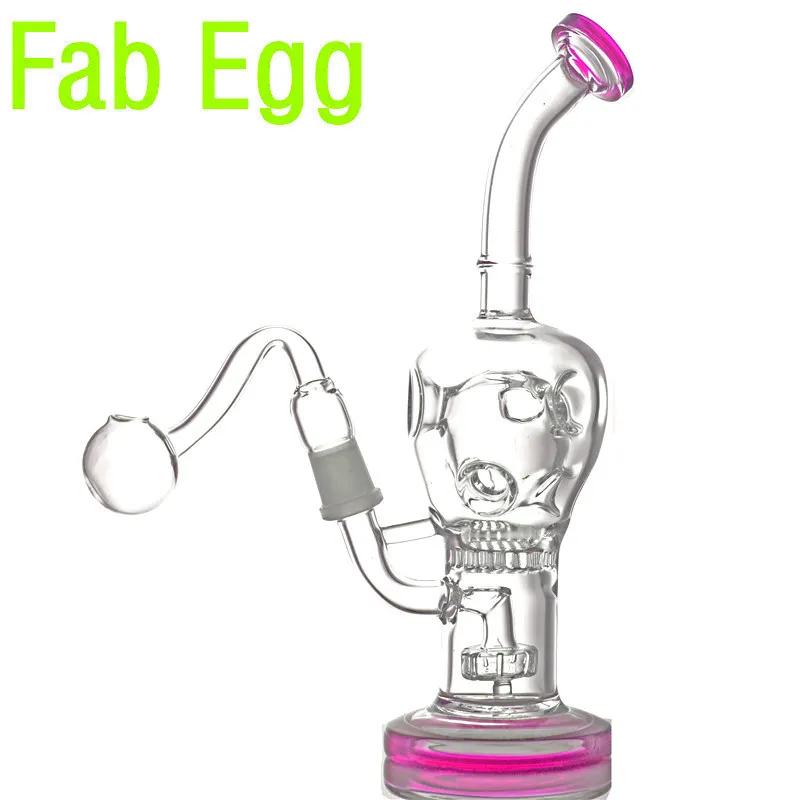 Nytt glas Bong Fab Egg vattenrör Honeycomb Beaker Bong Recycler DAB Oil Rig Bongs Hookah Shisha med 14mm oljebrännare rör och rökskål