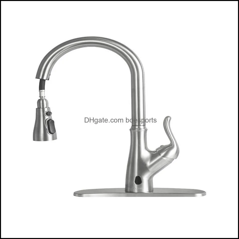 US Stock Pull Down Touchless Single Handle Kitchen Faucet a32 a38