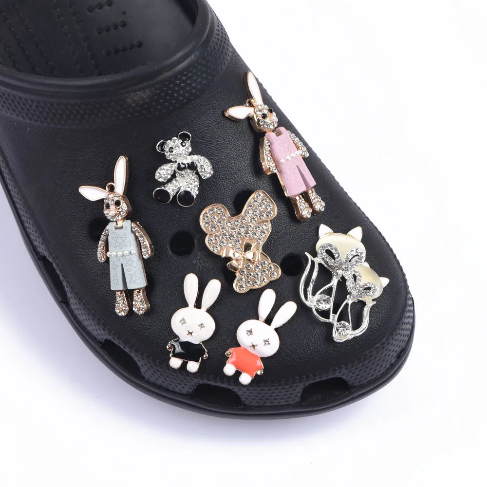 Tasarımcı Gemstone Croc Charms Metasl Ayakkabı Süslemeleri için Bing Lüks Lüks Elmas Tasarım Ayakkabı Charms ile Yüksek Kaliteli Metal