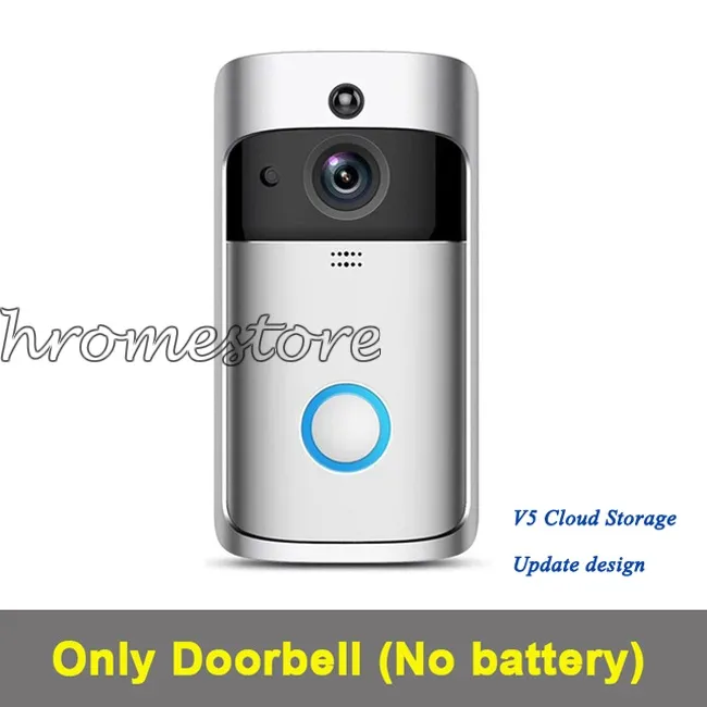 Smart V5 Doorbell Hem Trådlös 720p HD WiFi Realtid Videokamera Tvåvägs Audio Night Vision Dörrklocka med appkontroll