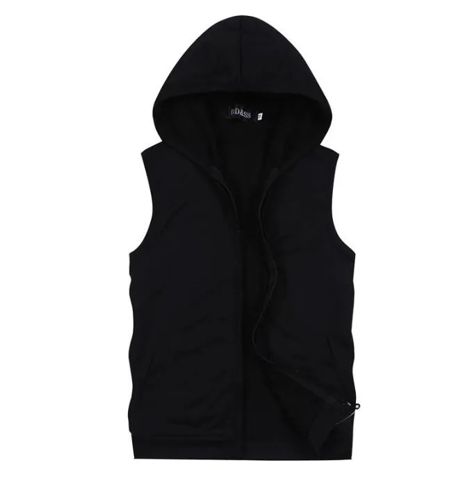 Hurtownia Mężczyzna Bez Rękawów Bluzy Bluzy Letni styl Casual Hood Cardigan Sport Kurtka męska Płaszcz 5 kolorów Duży rozmiar 3XL 4XL