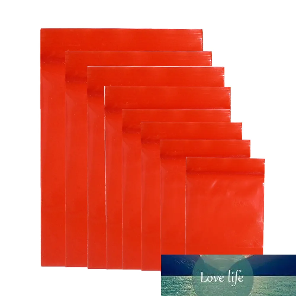 100pcs / lot 빨간색 플라스틱 포장 가방 자기 봉인 된 마른 꽃 콩 저장 지퍼 파우치 캔디 스낵 K 패키지 가방