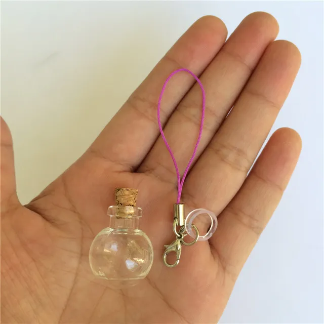 Mini Glass Bottles Pendants Key Chain Small Wishing Bottles With Cork Arts Jars For Bracelets Christmas Gifts Vial3