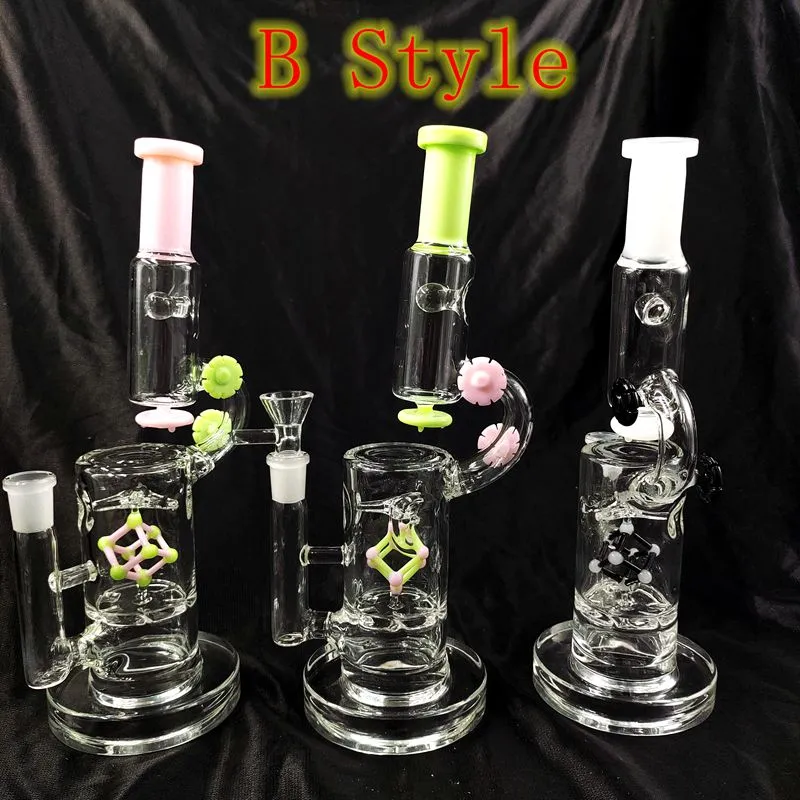 3 Style Water vortice Narghilè becher Glass Bong pipe ad acqua catcher materiale spesso per fumare 10.7 "bong