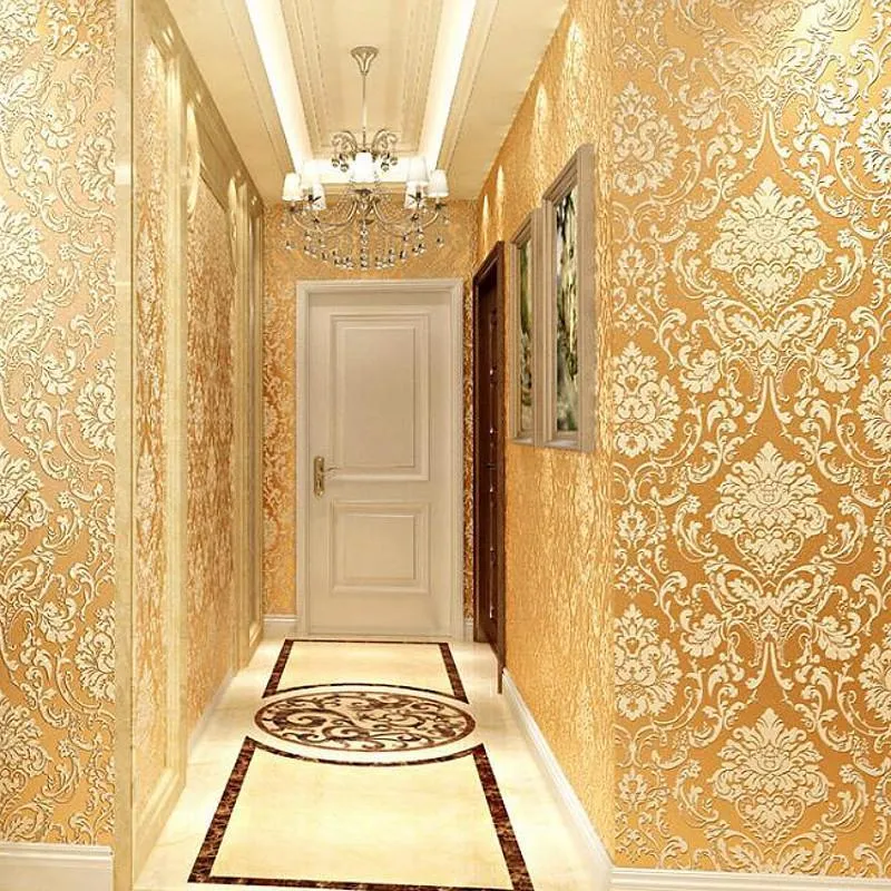 Modern Damask Wallpaper Wall Paper Embossed Textured 3D Wall Covering For Bedroom Living Room Home Decor1