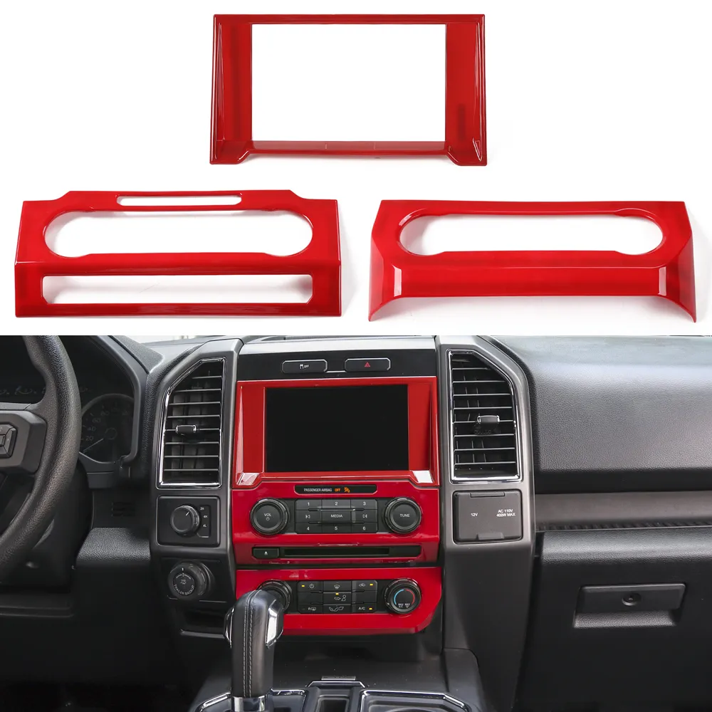 Accessori per kit di finiture per decorazioni interne per auto rosse da 27 pezzi per Ford F150262D