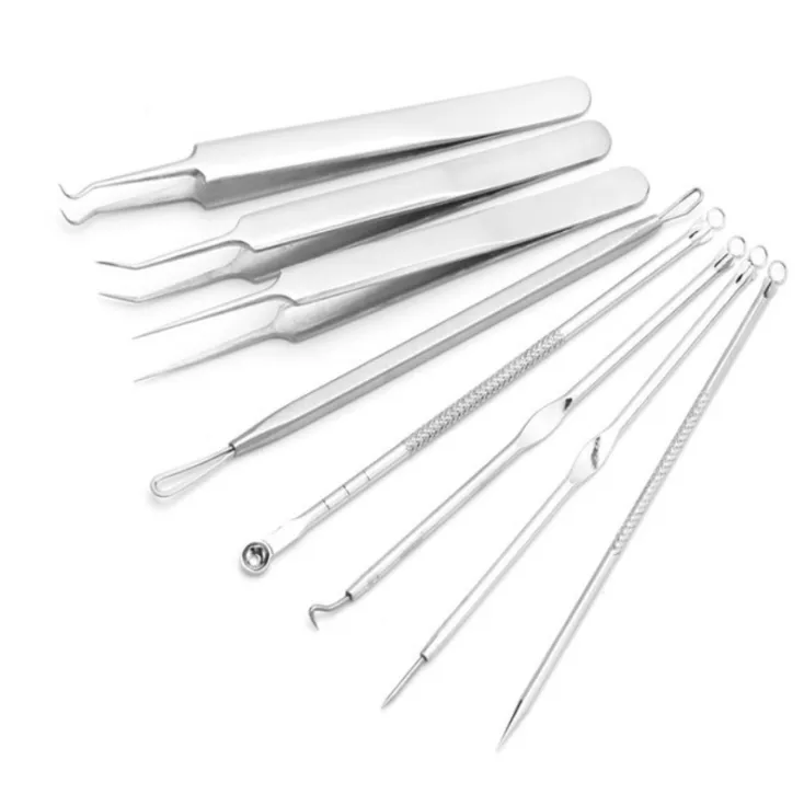 New 8Pcs Women Stainless Steel Blackhead Facial Acne Spot Pimple Remover Extractor Tool Comedone se25