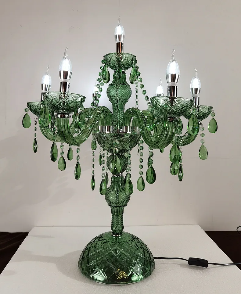 Luxury Green Crystal Table Lamp for Elegant Lighting in Cafe and Bedroom Decor European Style