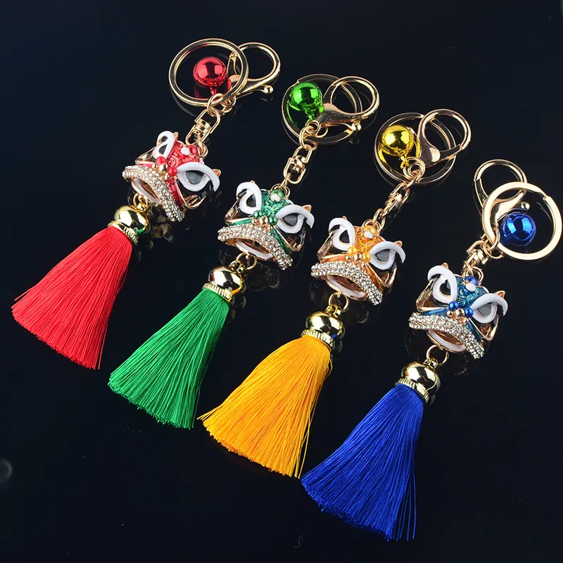 40 pièces DHL mignon dessin animé dame sac pendentif décoration créative petit lion porte-clés danse lion voiture clé pendentif