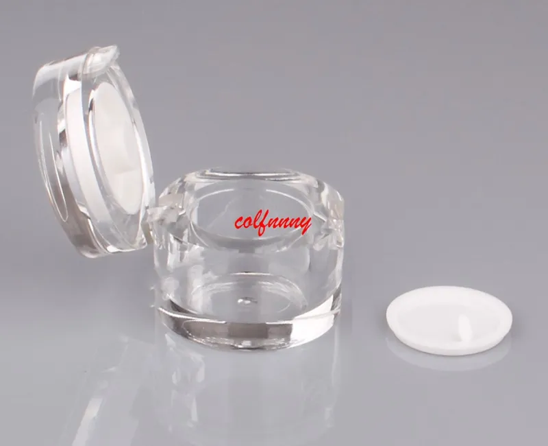 500 pz/lotto 5g di forma rotonda vaso di crema contenitore cosmetico Caso, display bottiglia di plastica Ombretto in polvere compatto F050203
