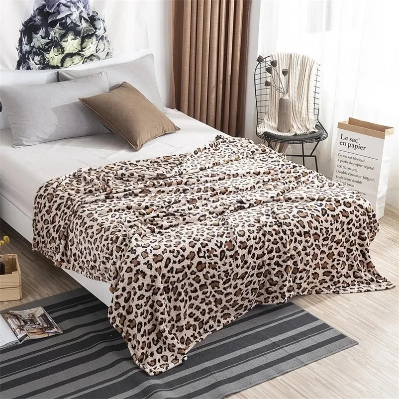 Одеял леопард напечатанный мягкий пушистый фланель S для кроватей коралловый флис норки бросить односпальную кровать кроватей постное зима теплый S 201222