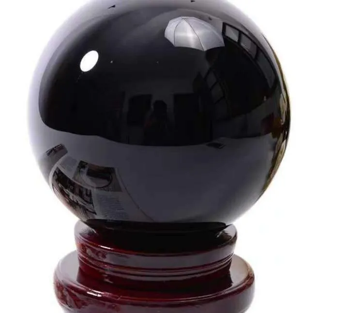 2022 nouveau Vente en gros 110MM-stand-Natural-Black-Obsidian-Sphere-Large-Crystal-Ball-Healing-Stone
