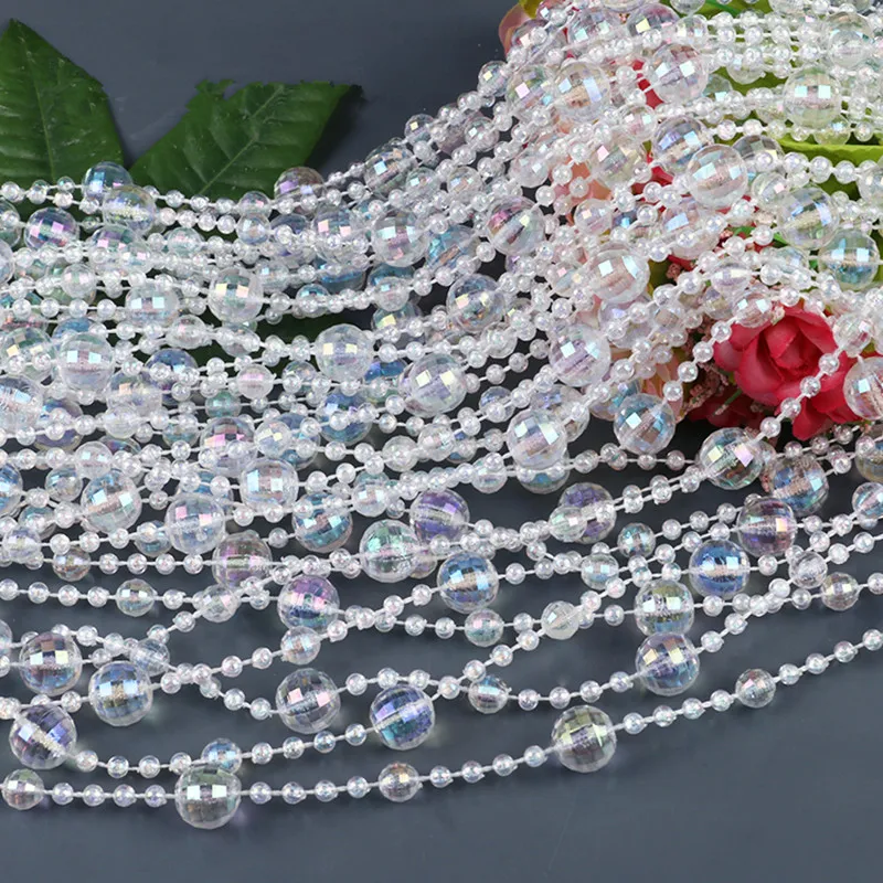 Acrylic Kleurrijke Crystal Beads String Chain Beautiful Party Decor Garland Strands voor Kerstboom Opknoping Wedding Decoraties